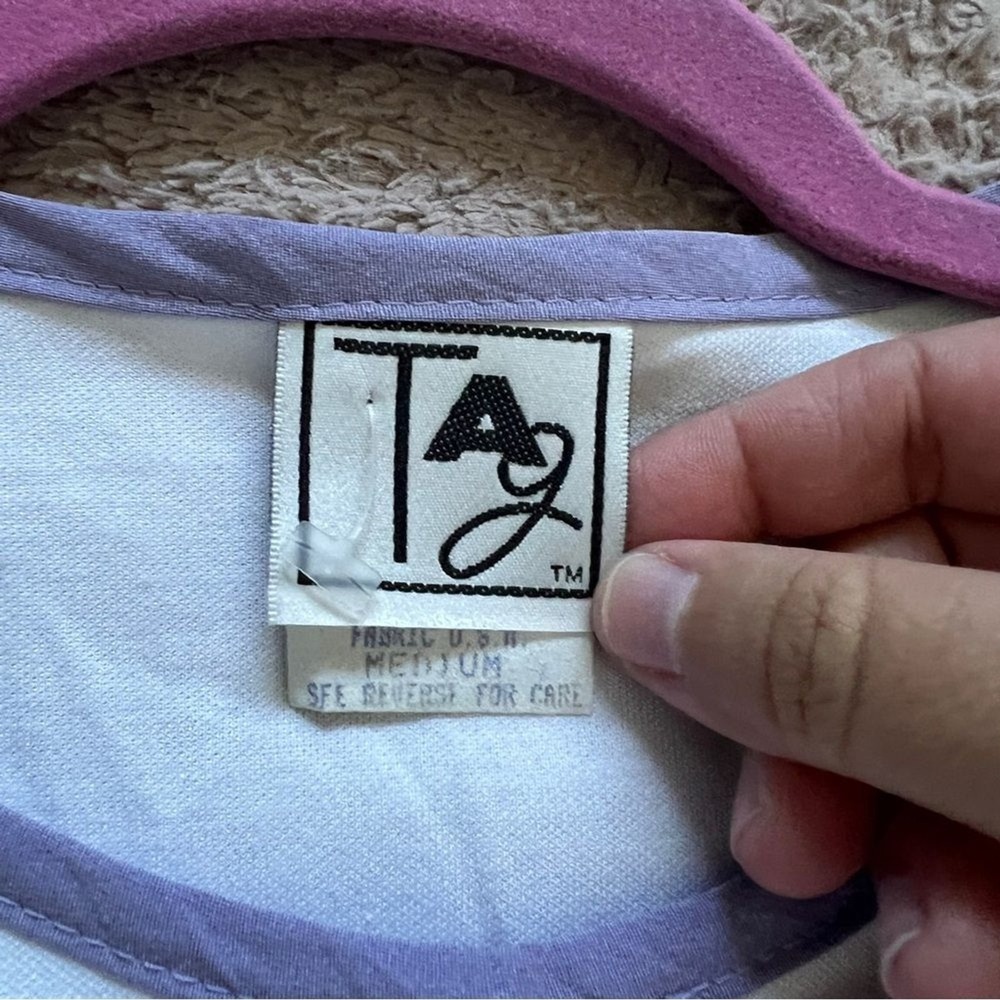 NWOT Vintage TAG‎ 80's Striped Padded Shoulder Shirt Unisex Size M - Picture 2 of 9